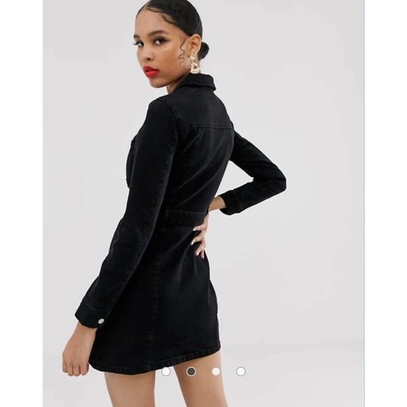 ASOS Dresses & Skirts - ASOS Bershka Black Long Sleeve Denim Shirt Dress